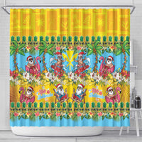 Hawaii Christmas Shower Curtain Mele Kalikimaka Tropical Vibes - Polynesian Pride