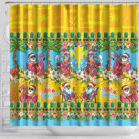 Hawaii Christmas Shower Curtain Mele Kalikimaka Tropical Vibes - Polynesian Pride