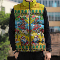 Hawaii Christmas Sleeveless Puffer Jacket Mele Kalikimaka Tropical Vibes - Polynesian Pride