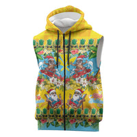 Hawaii Christmas Sleeveless Zip Hoodie Mele Kalikimaka Tropical Vibes - Polynesian Pride