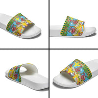 Hawaii Christmas Slide Sandals Mele Kalikimaka Tropical Vibes - Polynesian Pride