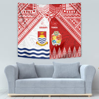 Tonga And Kiribati Tapestry Coat Of Arms Polynesian Pattern LT05 - Polynesian Pride