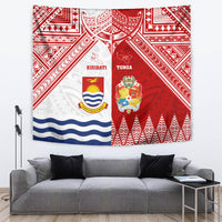 Tonga And Kiribati Tapestry Coat Of Arms Polynesian Pattern LT05 - Polynesian Pride