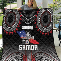 Samoa Black Saturday Quilt Samoan Warrior Tribal Pattern LT05 Black - Polynesian Pride