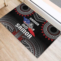 Samoa Black Saturday Rubber Doormat Samoan Warrior Tribal Pattern LT05 - Polynesian Pride
