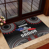 Samoa Black Saturday Rubber Doormat Samoan Warrior Tribal Pattern LT05 - Polynesian Pride