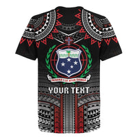 Personalised Samoa Black Saturday Rugby Jersey Samoan Warrior Tribal Pattern