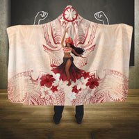 Tahiti Women's Day Hooded Blanket With Polynesian Pattern