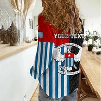 Personalised West Papua Women Casual Shirt Polynesian Pattern With Coat Of Arms LT05 - Polynesian Pride