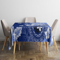 Samoa Siapo Pattern With Navy Hibiscus Tablecloth