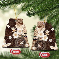 Samoa Siapo Pattern With Brown Hibiscus Ceramic Ornament