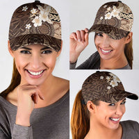 Samoa Siapo Pattern With Brown Hibiscus Classic Cap - Polynesian Pride