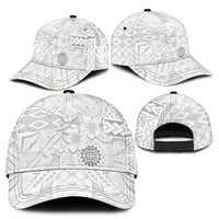 Samoa Siapo Pattern With White Hibiscus Classic Cap - Polynesian Pride