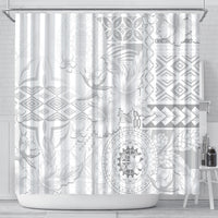 Samoa Siapo Pattern With White Hibiscus Shower Curtain