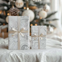 Samoa Siapo Pattern With White Hibiscus Wrapping Paper - Polynesian Pride