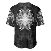 New Zealand Matariki Baseball Jersey Maori Moko Black Galaxy LT05 - Polynesian Pride