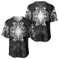 New Zealand Matariki Baseball Jersey Maori Moko Black Galaxy LT05 - Polynesian Pride