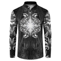 New Zealand Matariki Button Sweatshirt Maori Moko Black Galaxy