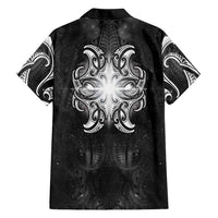 New Zealand Matariki Family Matching Summer Maxi Dress and Hawaiian Shirt Maori Moko Black Galaxy