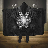New Zealand Matariki Hooded Blanket Maori Moko Black Galaxy