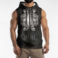 New Zealand Matariki Sleeveless Zip Hoodie Maori Moko Black Galaxy LT05 - Polynesian Pride