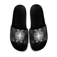 New Zealand Matariki Slide Sandals Maori Moko Black Galaxy LT05 Black - Polynesian Pride