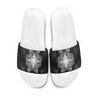 New Zealand Matariki Slide Sandals Maori Moko Black Galaxy LT05 Black - Polynesian Pride