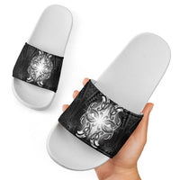 New Zealand Matariki Slide Sandals Maori Moko Black Galaxy LT05 - Polynesian Pride