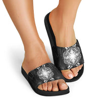 New Zealand Matariki Slide Sandals Maori Moko Black Galaxy LT05 - Polynesian Pride