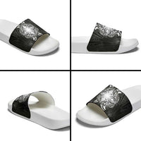 New Zealand Matariki Slide Sandals Maori Moko Black Galaxy LT05 - Polynesian Pride