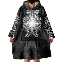 New Zealand Matariki Wearable Blanket Hoodie Maori Moko Black Galaxy