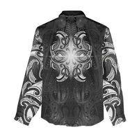 New Zealand Matariki Women Casual Shirt Maori Moko Black Galaxy