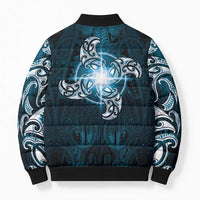 New Zealand Matariki Waita Bomber Puffer Jacket Maori Moko Dark Blue Galaxy LT05 - Polynesian Pride