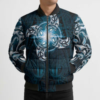 New Zealand Matariki Waita Bomber Puffer Jacket Maori Moko Dark Blue Galaxy LT05 - Polynesian Pride