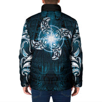 New Zealand Matariki Waita Padded Jacket Maori Moko Dark Blue Galaxy LT05 - Polynesian Pride