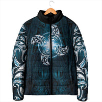 New Zealand Matariki Waita Padded Jacket Maori Moko Dark Blue Galaxy LT05 - Polynesian Pride
