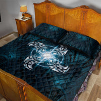New Zealand Matariki Waita Quilt Bed Set Maori Moko Dark Blue Galaxy
