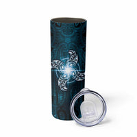 New Zealand Matariki Waita Skinny Tumbler Maori Moko Dark Blue Galaxy