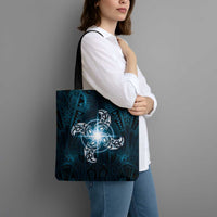 New Zealand Matariki Waita Tote Bag Maori Moko Dark Blue Galaxy