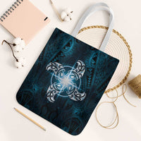 New Zealand Matariki Waita Tote Bag Maori Moko Dark Blue Galaxy