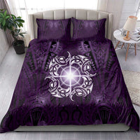 New Zealand Matariki Waipunarangi Bedding Set Maori Moko Purple Galaxy LT05 - Polynesian Pride