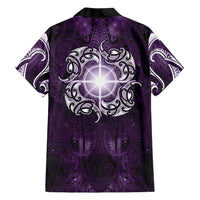 New Zealand Matariki Waipunarangi Family Matching Puletasi and Hawaiian Shirt Maori Moko Purple Galaxy LT05 - Polynesian Pride