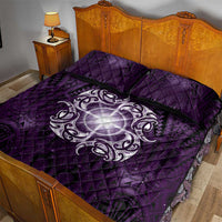 New Zealand Matariki Waipunarangi Quilt Bed Set Maori Moko Purple Galaxy