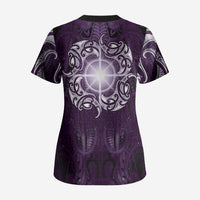 New Zealand Matariki Waipunarangi Scrub Top Maori Moko Purple Galaxy