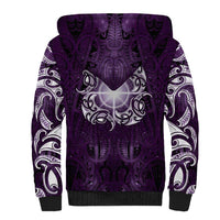 New Zealand Matariki Waipunarangi Sherpa Hoodie Maori Moko Purple Galaxy
