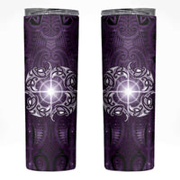 New Zealand Matariki Waipunarangi Skinny Tumbler Maori Moko Purple Galaxy
