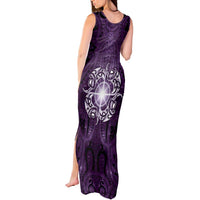 New Zealand Matariki Waipunarangi Tank Maxi Dress Maori Moko Purple Galaxy