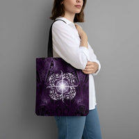 New Zealand Matariki Waipunarangi Tote Bag Maori Moko Purple Galaxy