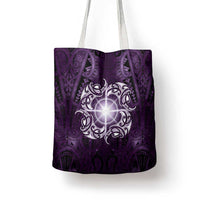 New Zealand Matariki Waipunarangi Tote Bag Maori Moko Purple Galaxy