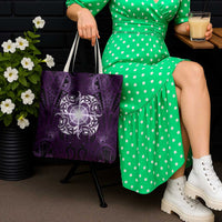 New Zealand Matariki Waipunarangi Tote Bag Maori Moko Purple Galaxy